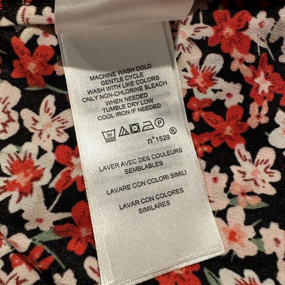 Lauren Ralph Lauren Top Boho Cottage Romantic Feminine Button Up Floral Red XL - Picture 6 of 7